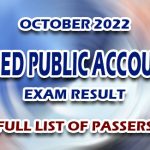 Certified Public Accountant Exam Result October 2022 - FULL LIST
