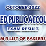 Certified Public Accountant Exam Result October 2022 M-R LIST OF PASSERS