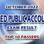 Certified Public Accountant Exam Result October 2022 - TOP 10 PASSERS