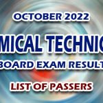Chemical Technician Board Exam Result October 2022 - LIST OF PASSERS