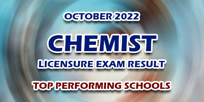 Chemist Licensure Exam Result October 2022 - TOP PERFORMING SCHOOLS Chemist Licensure Exam Result October 2022 - TOP PERFORMING SCHOOLS