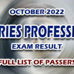Fisheries Professional Exam Result October 2022 - FULL LIST