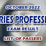 Fisheries Professional Exam Result October 2022 - LIST OF PASSERS