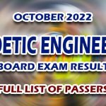 Geodetic Engineering Board Exam Result October 2022 - FULL LIST