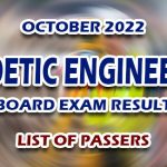 Geodetic Engineering Board Exam Result October 2022 - LIST OF PASSERS