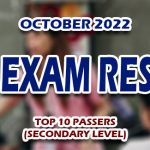 LET Exam Result October 2022 TOP 10 PASSERS (SECONDARY)