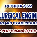 Metallurgical Engineering Board Exam Result October 2022 - TOP PERFORMING SCHOOLS