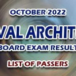 Naval Architect Board Exam Result October 2022 - LIST OF PASSERS