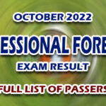 Professional Forester Exam Result October 2022 - FULL LIST