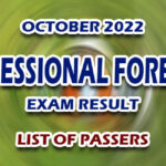 Professional Forester Exam Result October 2022 - LIST OF PASSERS