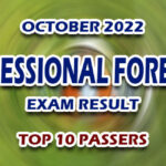 Professional Forester Exam Result October 2022 - TOP 10 PASSERS
