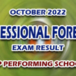 Professional Forester Exam Result October 2022 - TOP PERFORMING SCHOOLS