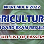 Agriculturist Board Exam Result November 2022 - FULL LIST