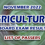 Agriculturist Board Exam Result November 2022 - LIST OF PASSERS