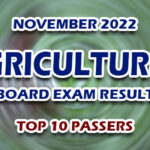 Agriculturist Board Exam Result November 2022 - TOP 10 PASSERS