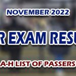 BAR Exam Result November 2022 A-H LIST OF PASSERS