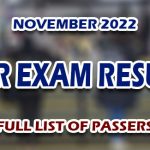 BAR Exam Result November 2022 - FULL LIST