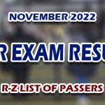 BAR Exam Result November 2022 R-Z LIST OF PASSERS
