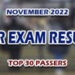BAR Exam Result November 2022 - TOP 30 PASSERS