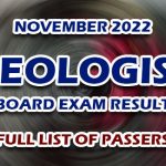 Geologist Board Exam Result November 2022 FULL LIST