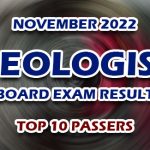 Geologist Board Exam Result November 2022 TOP 10 PASSERS