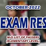 LET Exam Result October 2022 M-O LIST OF PASSERS (ELEMENTARY)