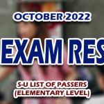 LET Exam Result October 2022 S-U LIST OF PASSERS (ELEMENTARY)