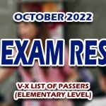 LET Exam Result October 2022 V-X LIST OF PASSERS (ELEMENTARY)