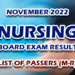 Nursing Board Exam Result November 2022 M-R LIST OF PASSERS