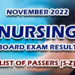 Nursing Board Exam Result November 2022 S-Z LIST OF PASSERS
