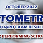 Optometrist Board Exam Result October 2022 - TOP PERFORMING SCHOOLS