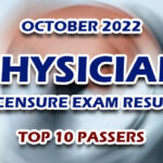 Physician Licensure Exam Result October 2022 - TOP 10 PASSERS