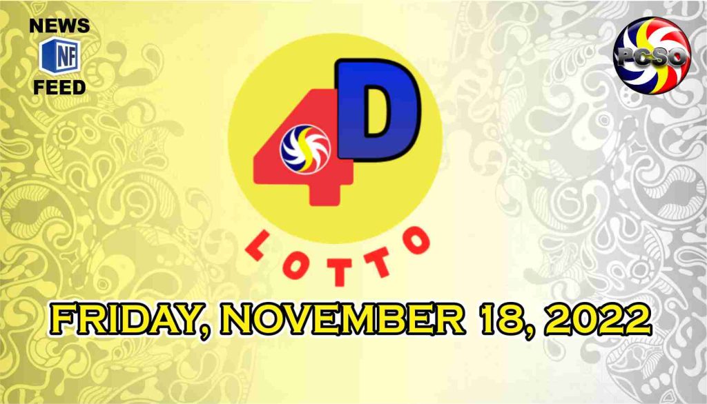 4D Lotto Result, Friday, November 18, 2022 – Official PCSO Lotto Results