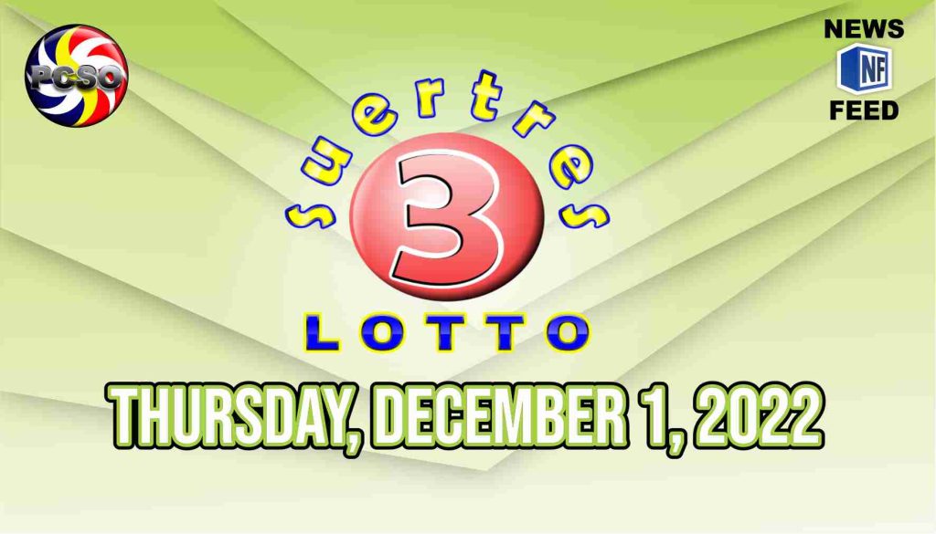 SWERTRES RESULT, Thursday, December 1, 2022 Official PCSO Lotto Results