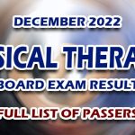 Physical Therapist Board Exam Result December 2022 - FULL LIST