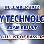 X-Ray Technologist Exam Result December 2022 - FULL LIST