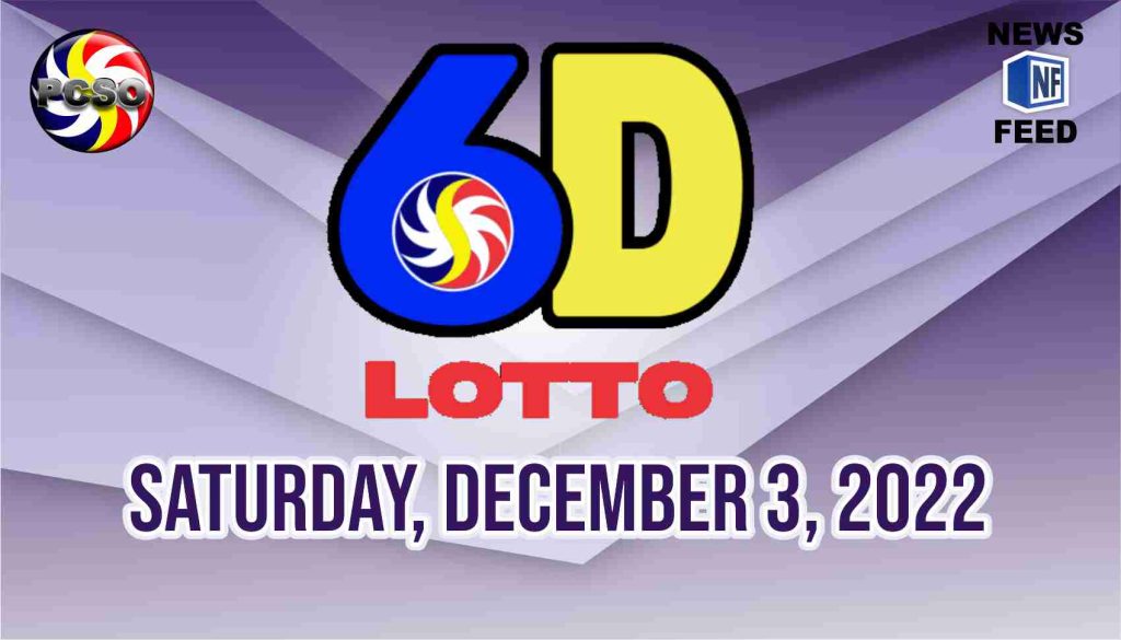 6D Lotto Result, Saturday, December 3, 2022 – Official PCSO Lotto Results