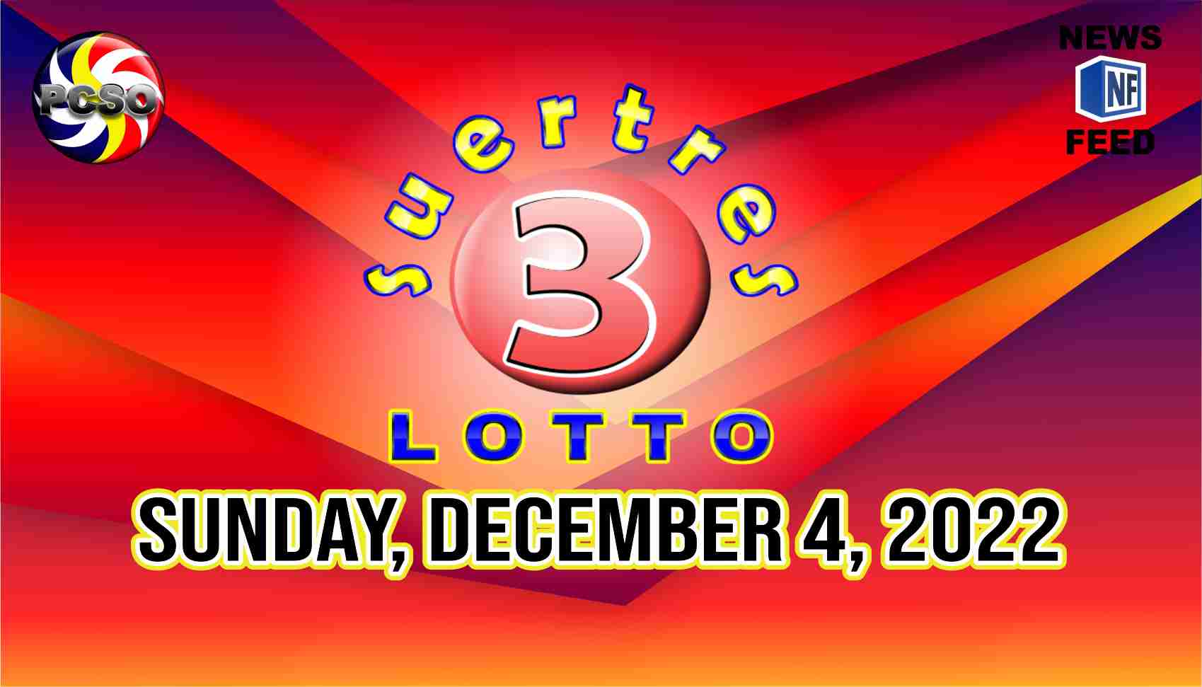 SWERTRES RESULT, Sunday, December 4, 2022 Official PCSO Lotto Results
