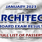 Architect Board Exam Result January 2023 - FULL LIST