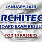 Architect Board Exam Result January 2023 - TOP 10 PASSERS