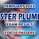 Master Plumber Exam Result February 2023 - TOP 10 PASSERS