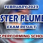 Master Plumber Exam Result February 2023 - TOP PERFORMING SCHOOLS