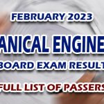 Mechanical Engineering Board Exam Result February 2023 - FULL LIST