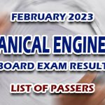 Mechanical Engineering Board Exam Result February 2023 - LIST OF PASSERS