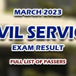 Civil Service Exam Result March 2023 - FULL LIST