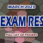 LET Exam Result March 2023 - FULL LIST