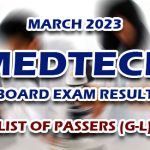 MedTech Board Exam Result March 2023 - LIST OF PASSERS (G-L)