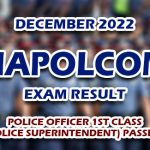 NAPOLCOM Exam Result December 2022 - 1ST CLASS (Police Superintendent) Passers