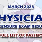 Physician Licensure Exam Result March 2023 - FULL LIST