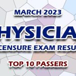 Physician Licensure Exam Result March 2023 - TOP 10 PASSERS